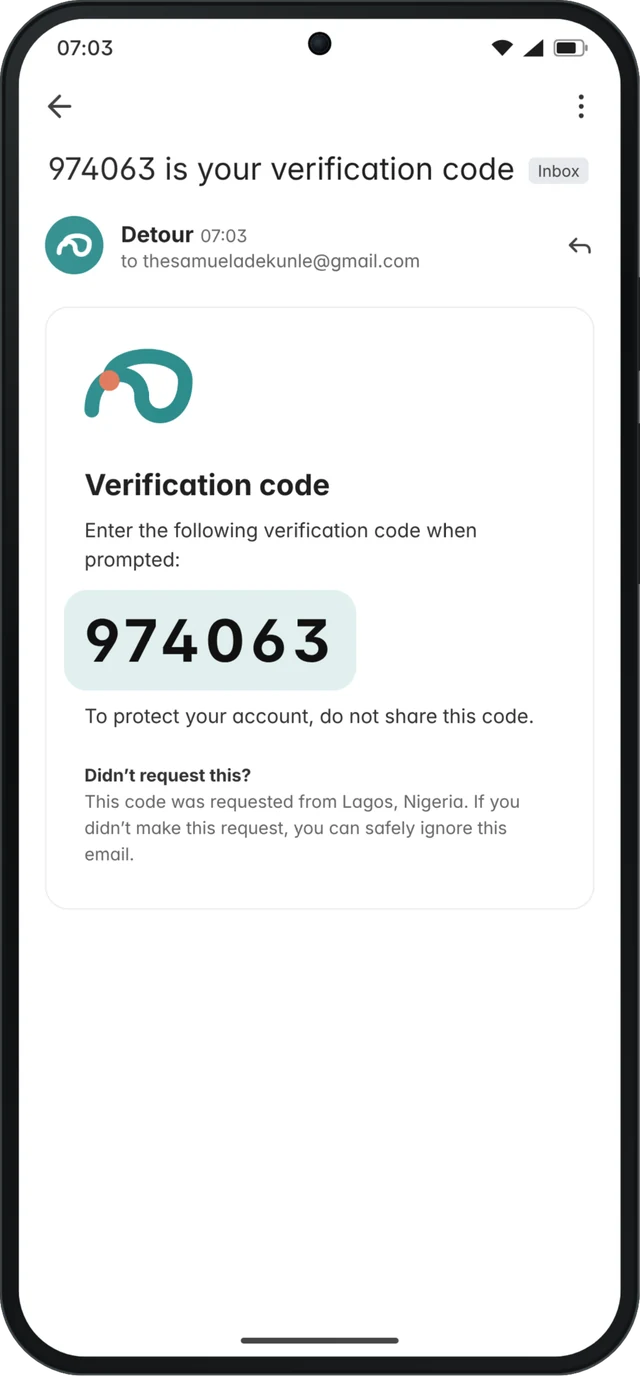 Verification email with code 974063