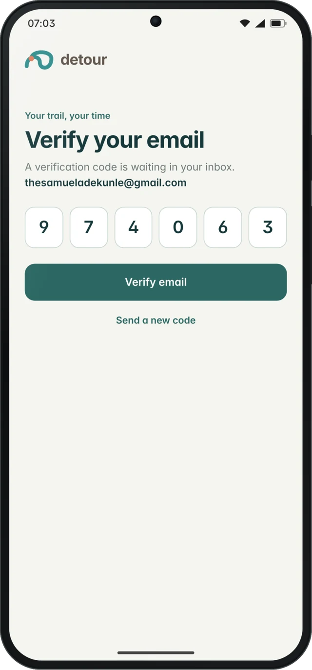 Six-digit code entered