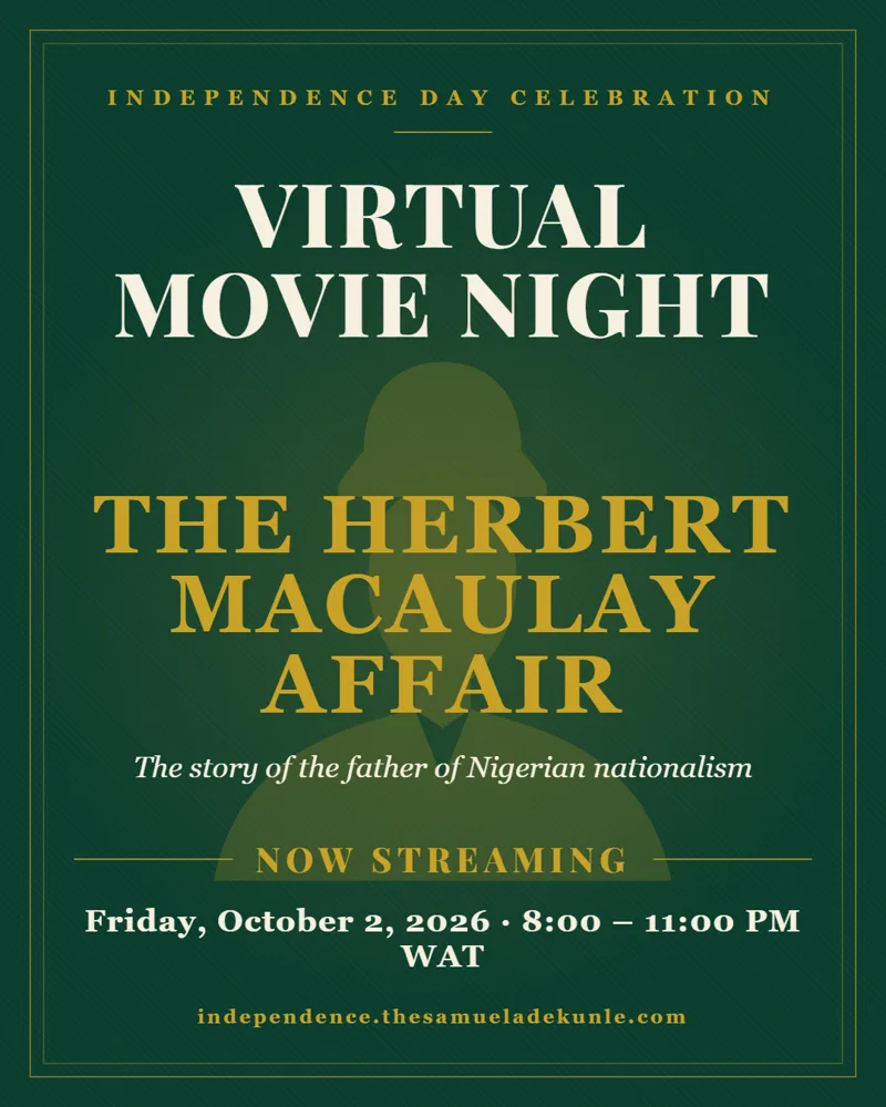 Movie night flyer for The Herbert Macaulay Affair