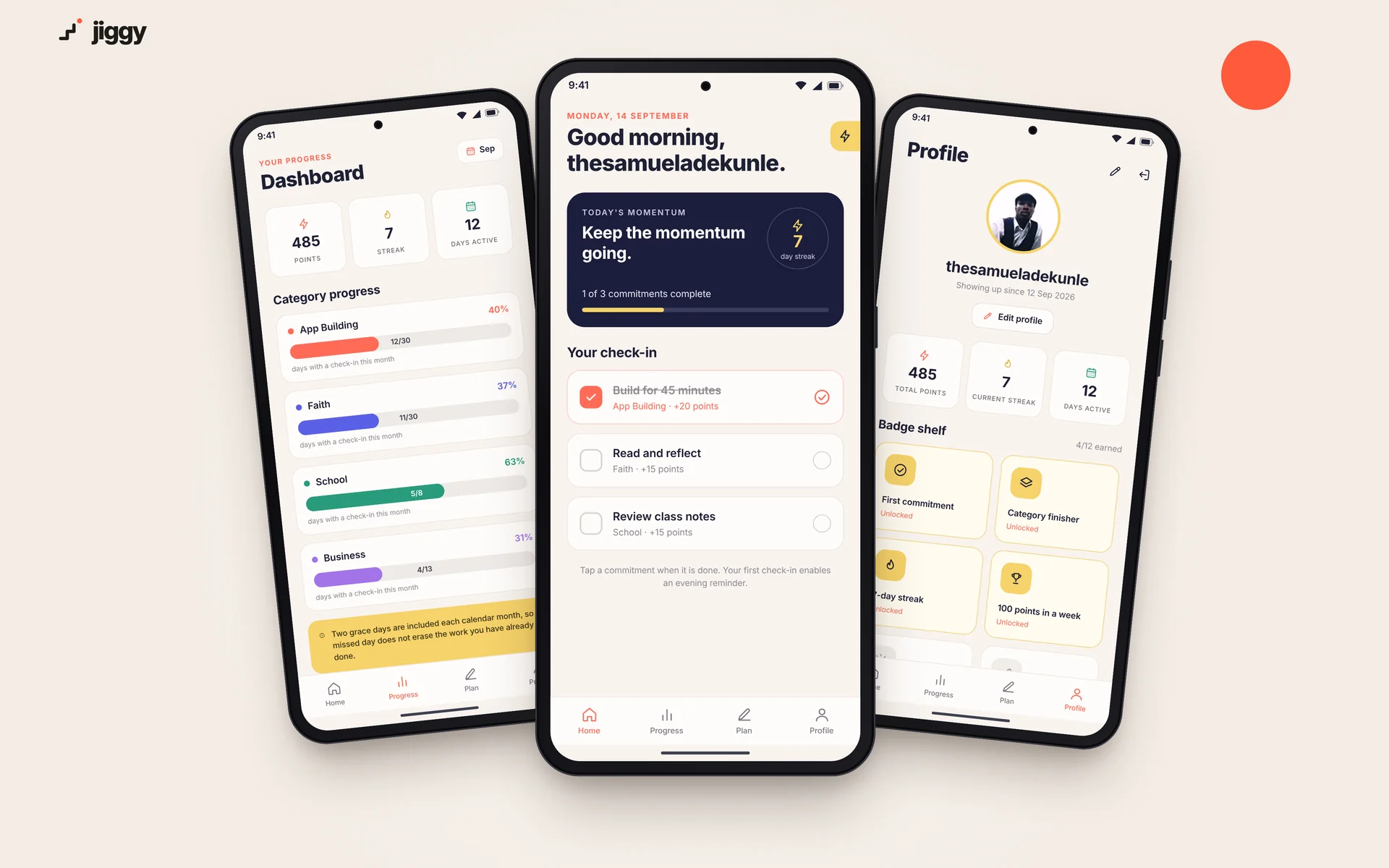 Jiggy app screens