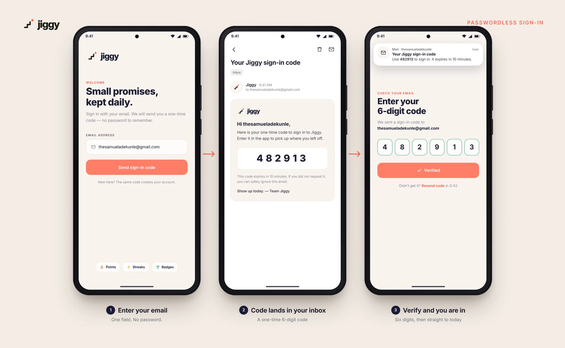Sign-in flow with email code