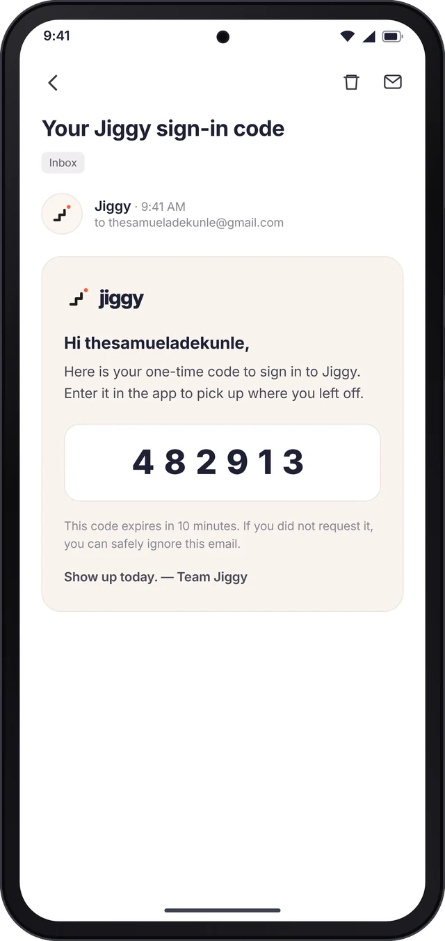 Sign-in code email